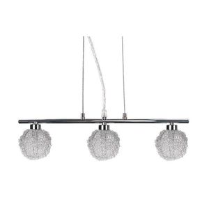 Závěsná lampa chromovaná skleněná koule v opletení 3x40W Wind obraz