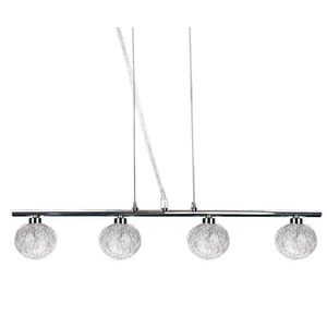 Závěsná lampa s chromovaným skleněným stínidlem a opleteným 4x40W koule obraz