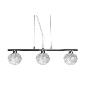 Závěsná lampa s chromovaným skleněným stínidlem a opleteným 3x40W koule obraz