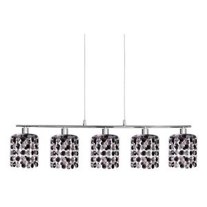 Chromová závěsná lampa s černými a bílými krystaly 5x40W Royal obraz
