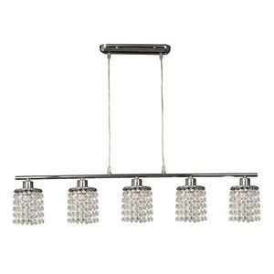 Závěsná lampa chrom s bílými krystaly 5x40W Royal obraz