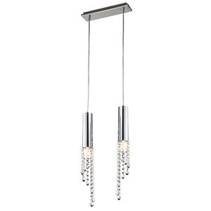 Stropní závěsné svítidlo chromové teplé LED 2x3W + žárovky Duero obraz
