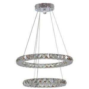 LED stropní závěsná lampa 2 kruhy s krystaly Lords obraz