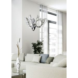 Chromová LED dvojitá nástěnná lampa s krystaly 10W Venezia obraz