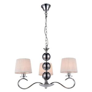 Závěsná lampa chrom/bílý lustr Clara obraz