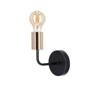 Černá kovová nástěnná lampa bez stínidla Spill obraz