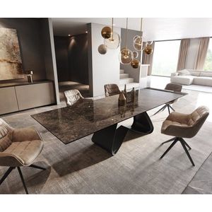 Jídelní stůl Edge 200-300x100 keramika Laminam® Emperador Extra obraz