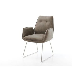 Jídelní židle Zoa-Flex taupe vintage tenká podnož nerezová ocel obraz