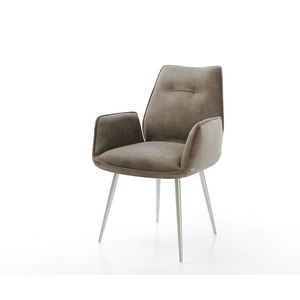 Jídelní židle Zoa-Flex taupe vintage zúžená podnož nerezová obraz