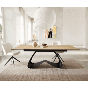 Jídelní stůl Edge 180-220x100 keramika Laminam® Sabbia podnož obraz