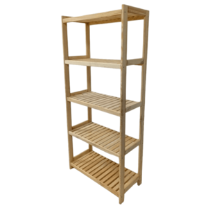 Gaboni 85982 Dřevěný regál, 5 polic, 173 x 70 x 33 cm obraz