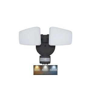 LED Venkovní reflektor se senzorem LED/24W/230V 3000/4000/6000K IP54 černá obraz