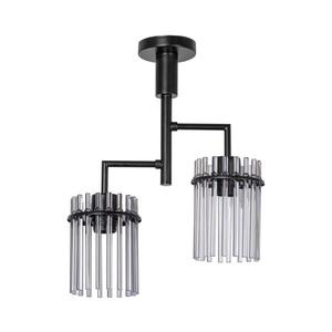 Lustr na tyči 2xE27/60W/230V černá/kouřová obraz