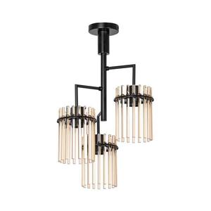Lustr na tyči 3xE27/60W/230V černá/béžová obraz