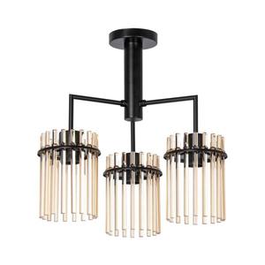Lustr na tyči 3xE27/60W/230V černá/béžová obraz