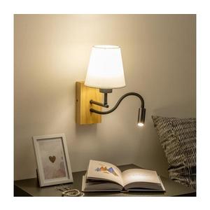 Brilagi Brilagi - LED Nástěnná lampa NUBILA WOOD 1xE27/25W/230V + LED/3W dub/krémová obraz