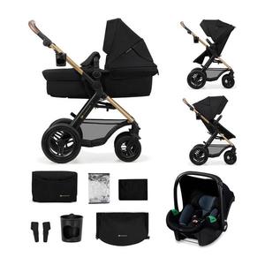 Kinderkraft KINDERKRAFT-Kombinovaný kočárek 3v1 MOOV 2 AIR Pure black + autosedačka MINK PRO obraz
