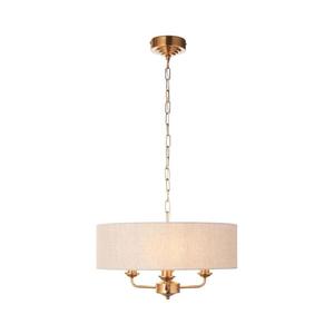 Endon Endon 110723 - Lustr na řetězu HIGHCLERE 3xE14/40W/230V béžová/mosaz obraz