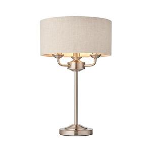 Endon Endon 94369 - Stolní lampa HIGHCLERE 3xE14/18W/230V béžová/matný chrom obraz