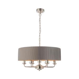 Endon Endon 94397 - Lustr na řetězu HIGHCLERE 6xE14/40W/230V šedá/lesklý chrom obraz