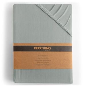 Bavlněné jersey prostěradlo s gumou DecoKing Amber ocelové, velikost 180-200x200+30 obraz