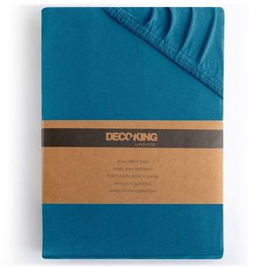 DecoKing Bavlněné prostěradlo AmeliaHome AMBER safírové, velikost 220-240x220+30 obraz