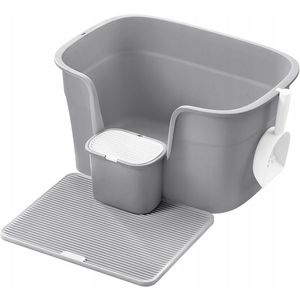 SONGMICS Kočičí toaleta Sofis 64 cm šedá obraz