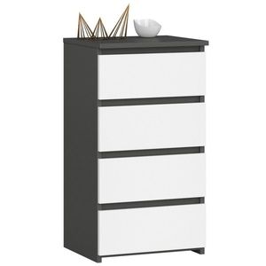 Ak furniture Komoda CL4 40 cm grafitově šedá/bílá obraz