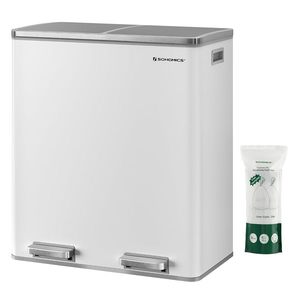 SONGMICS Odpadkový koš s víkem JORDAN 2x30 l bílý obraz