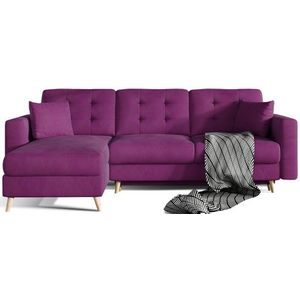 Eltap Rohová rozkládací sedací souprava ASGARD L 248 cm Mat Velvet 68 vínová univerzální obraz
