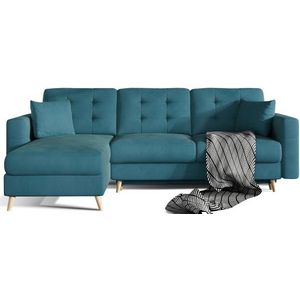 Eltap Rohová rozkládací sedací souprava ASGARD L 248 cm Mat Velvet 75 zelená univerzální obraz