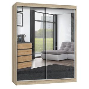 TP Living Šatní skříň se 2 zrcadly IGA 160 cm dub sonoma obraz