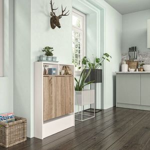 Hanah Home Skládací jídelní stůl 2v1 BRETA dub sonoma/bílý obraz