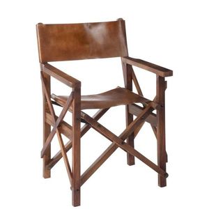 Režisérské kožené skládací křeslo - 56*56*88 cm 65017 obraz