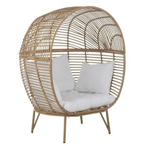 Béžové ratanové zahradní křeslo Lounge Beige Oval - 115*110*148 cm 91019 obraz