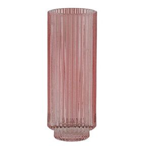 Růžový skleněný svícen Philon - Ø 6*16 cm 7716895 obraz