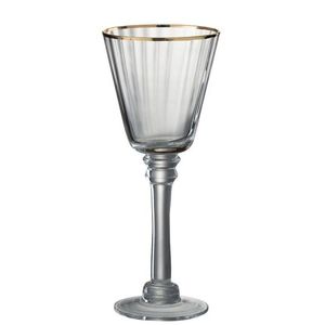 Sklenička na bílé víno se zlatou linkou Rim - Ø 9, 5*24 cm 97023 obraz