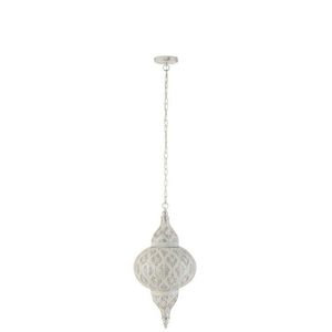 Bílé kovové závěsné světlo/lustr Oriental drop - Ø 31*133 cm 3585 obraz