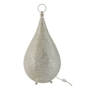 Bílá kovová stolní lampička Oriental drop- Ø 31*60 cm 3582 obraz
