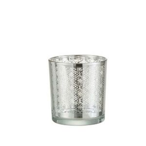 Skleněný svícen se stříbrným ornamentem Oriental silver - Ø 7*8cm 4043 obraz