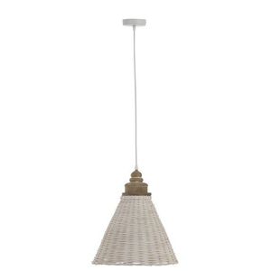 Bílé ratanové kónické závěsné světlo Iconic - Ø 35*42/112 cm 91432 obraz