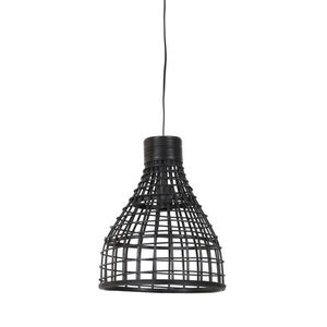 Černé ratanové závěsné světlo Puerto - Ø 34*41cm 2944012 obraz