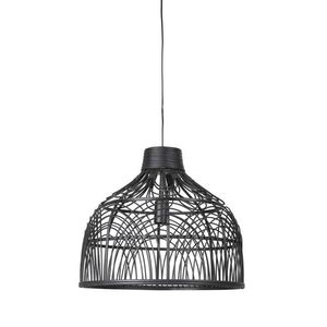 Černé ratanové závěsné světlo Pocita - Ø 48*43cm 2943912 obraz