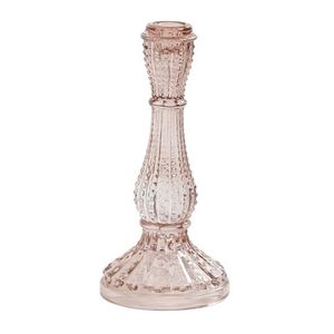 Růžový skleněný svícen Aguale - Ø 10*21 cm 7738961 obraz