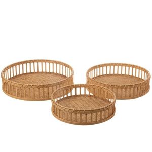 Set 3ks bambusových podnosů s okrajem Bamboi - Ø 47 * 13 cm 10316 obraz