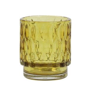 Žlutý skleněný svícen Grace - Ø 7*8 cm 7730494 obraz