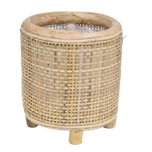 Kulatý bambusový květináč na nožičkách Bamboo - Ø14*16 cm 303140 obraz