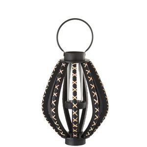 Černá dřevěná lucerna Reed black - Ø 33*45 cm 83945 obraz