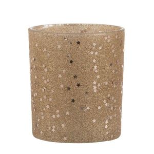 Zlatý skleněný vánoční svícen Baubles stars – Ø 9*10 cm 6534 obraz