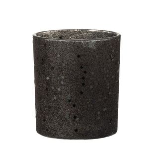Černý skleněný svícen Baubles stars black – Ø 9*10 cm 6541 obraz